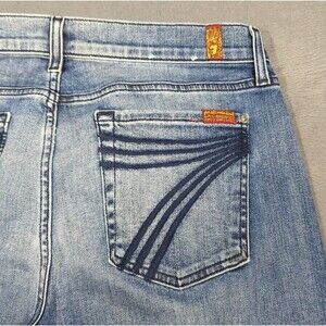 7 For All Mankind Dojo Flare Wide Leg Jeans Women's 32 Blue Denim
